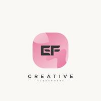 EF Initial Letter logo icon design template elements with wave colorful vector