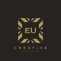 EU initial letter luxury ornament monogram logo template vector