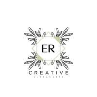 ER Initial Letter Flower Logo Template Vector premium vector art