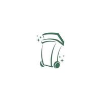 Trush bin icon logo illustration design vector