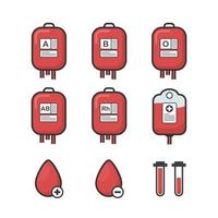 Plastic blood bag. Donate blood concept,pack red cell vector