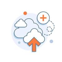 Cloud computing and storage vector icon. Technology design template