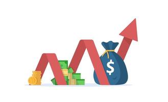 inversión de crecimiento de ingresos, rendimiento financiero, informe estadístico, impulsar la productividad empresarial vector