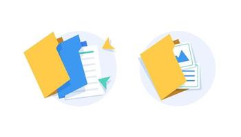 open folder icon,Folder with documents,Document protection concept,flat design icon vector illustration