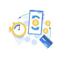 Mobile phone payment icon in flat style. The internet store,flat design icon vector illustration