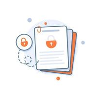 Document protection concept, confidential information and privacy idea vector