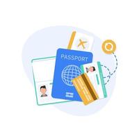 Passport and plane ticket,Boarding pass ticket icon vector