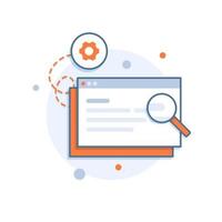 Search on the internet web page design vector