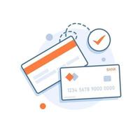 Identification card line icon for web, mobile and infographics vector