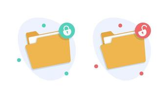 folder locked and unlocked icon,Unlocked Data vector