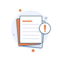 Document with alert or error notification bubble vector