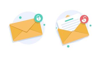 Email security concept,Secure email icon vector