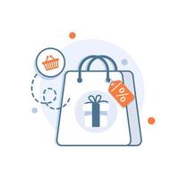 Online shopping, e-commerce concept minimal design vector