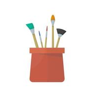 Realistic Artist Paintbrushes Set. Fan, Flat, Angle Brush vector