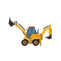 Mini loader. Yellow, flat style. Commercial Vehicles. Special equipment vector