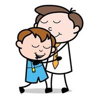 asset of a young businessman cartoon character embracing his son vector