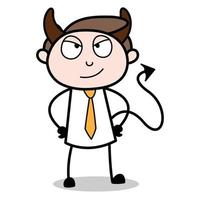 asset of a young businessman cartoon character who is turning into a devil vector