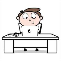 asset of a young businessman cartoon character who is focused on doing work vector