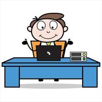 asset of a young businessman cartoon character who just finished his homework vector