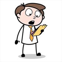 asset of a young businessman cartoon character who is shocked when he sees the data vector