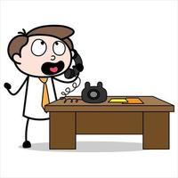 asset of young businessman cartoon character calling people at home vector