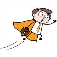 activo del personaje de dibujos animados de un joven empresario que va a trabajar volando como superman vector