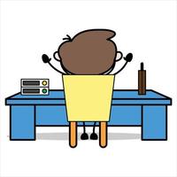 asset of young businessman cartoon character with his back to us vector