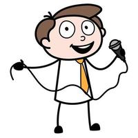 young businessman cartoon character asset singing vector