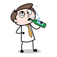 drunk young businessman cartoon character asset vector