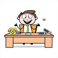 asset of a young businessman cartoon character doing his homework vector