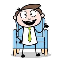 asset of young businessman cartoon character getting off the sofa vector