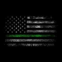 grunge usa with thin green line vector design