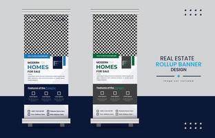 Print Real-estate home for sale or rent rollup display standee for promotional purpose vector