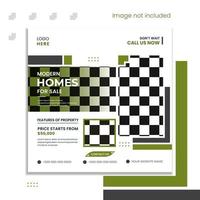Modern Home for sale real estate social media post design set with creative shapes vector