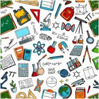 Science and education seamless pattern background vector