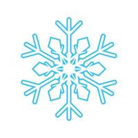 Simple snowflake made of blue lines. Festive decoration for New Year and Christmas, symbol of winter, element for design. Vector illustration