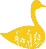 Floral goose vector pictogram