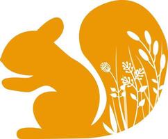 Floral squirrel vector pictogram