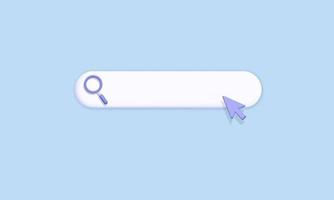 3d vector navigation floating search bar for web browser mockup design