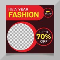 New year fashion sale social media post template vector