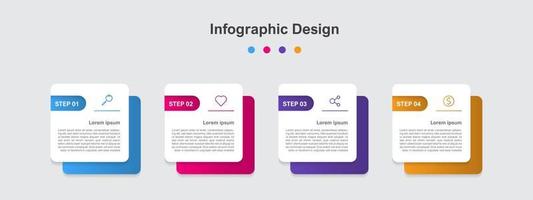 plantilla de infografía empresarial abstracta colorida de cuatro pasos vector