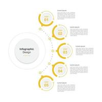 plantilla de infografía empresarial abstracta de cinco pasos vector