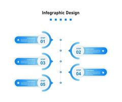 plantilla de infografía empresarial abstracta de cinco pasos vector