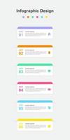 Six Steps Colorful abstract business infographic template vector