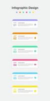 Six Steps Colorful abstract business infographic template vector