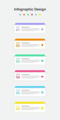 Six Steps Colorful abstract business infographic template