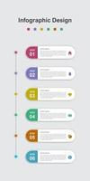 Six Steps Colorful abstract business infographic template vector