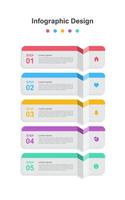 Five Steps Colorful abstract business infographic template vector