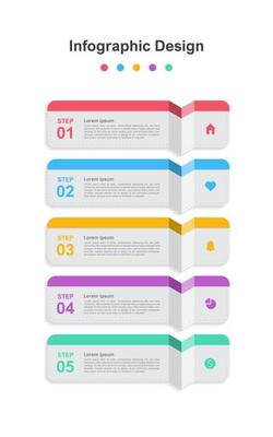Five Steps Colorful abstract business infographic template