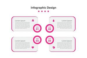 Four Steps abstract business infographic template vector